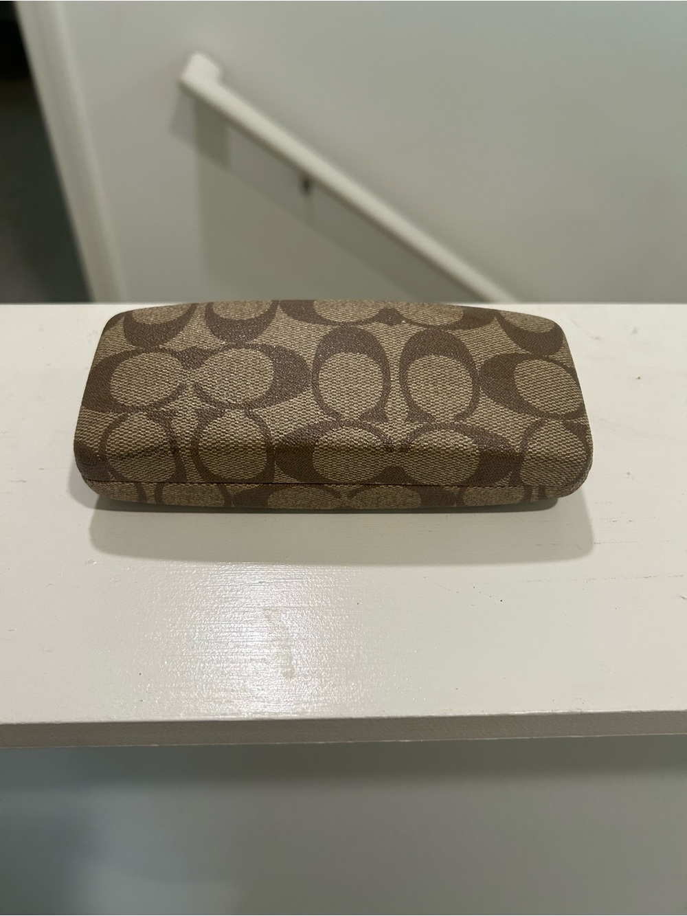 Coach Brown Signature Pattern Glasses Case - Picture 3 of 8
